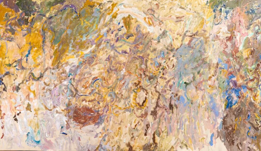 拉里·普恩斯（生于1937年）肖像，2024年，布面丙烯，67 1/2 x 116 1/2英寸（171.4 x 295.9厘米）